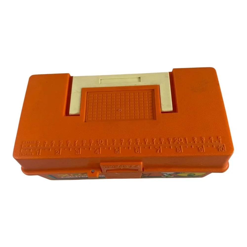 Vintage Snoopy Catchem Box Zebco Orange Fishing Tackle Box Peanuts 1988 USA
